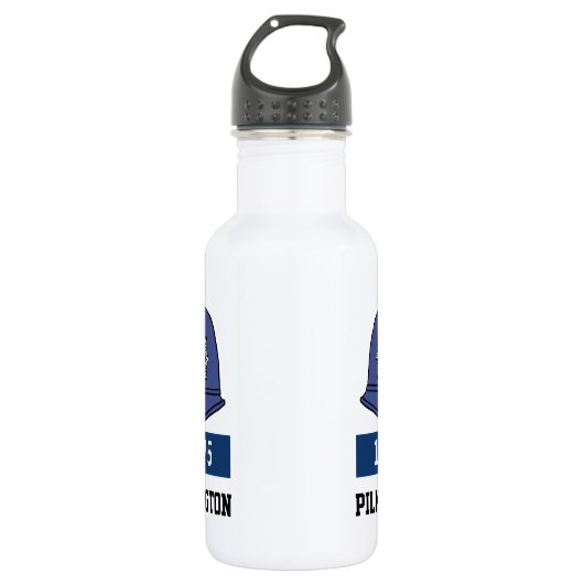 UK Police Constable Helmet - Name und Nummer hinzu Edelstahlflasche (Vorderseite)