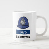 UK Police Constable Helmet - Name und Nummer hinzu Jumbo-Tasse (Rechts)