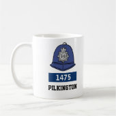 UK Police Constable Helmet - Name und Nummer hinzu Kaffeetasse (Links)