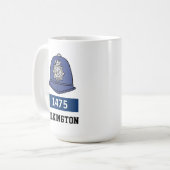 UK Police Constable Helmet - Name und Nummer hinzu Kaffeetasse (Vorderseite Links)