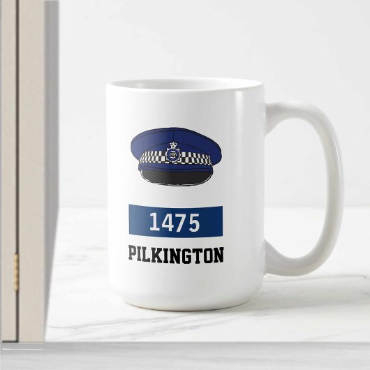 UK Police Flat Cap - Nummer und Name hinzufügen Kaffeetasse