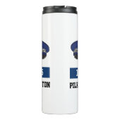 UK Police Flat Cap - Zahl und Name hinzufügen. Pol Thermosbecher (Rückseite)