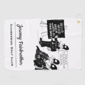 UK Police Training School Cartoon Golfhandtuch (Horizontal)