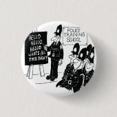 UK Police Training School Funny Cartoon Button (Vorderseite)