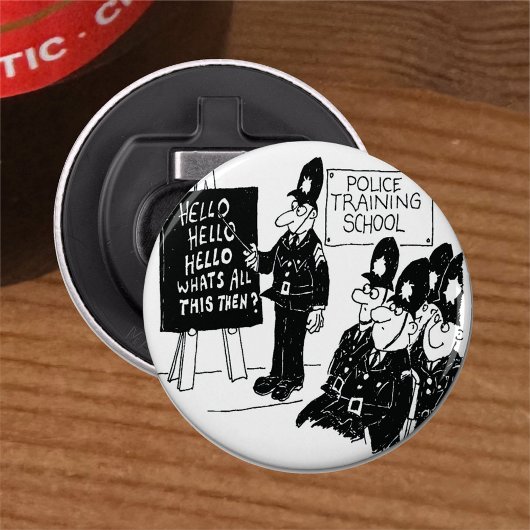 UK Police Training School Funny Cartoon Flaschenöffner