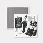 UK Police Training School Funny Cartoon Magnet (Vorderseite/Rückseite)