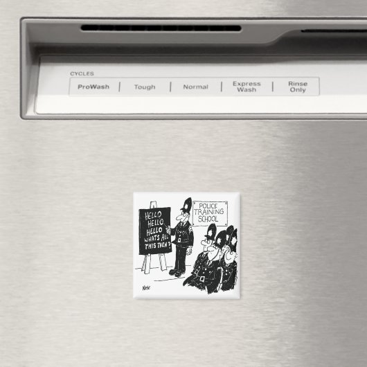 UK Police Training School Funny Cartoon Magnet (In Situ (Geschirrspüler))