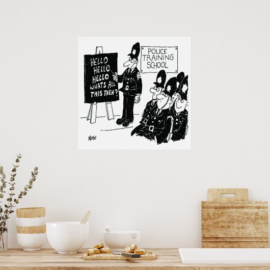 UK Police Training School Funny Cartoons Poster (Küche)