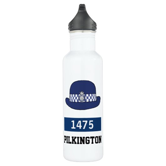 UK Police WPC Hat - Zahl und Name hinzufügen Edelstahlflasche (Rechts)
