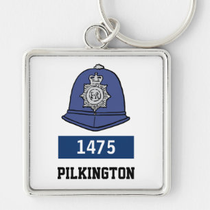 UK-Polizistinnenhelm - Nummer und Name hinzufügen Schlüsselanhänger