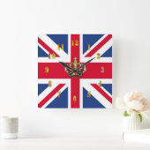 UK Queen Crown Wall Clock Quadratische Wanduhr (Zuhause)