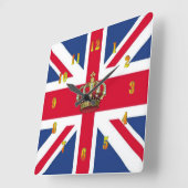 UK Queen Crown Wall Clock Quadratische Wanduhr (Winkel)