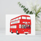 UK Red London Bus Britisch Save the Date Wedding Ankündigung (Stehend Vorderseite)