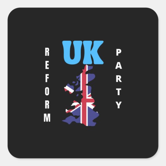 UK Reform Party Quadratischer Aufkleber (Vorderseite)