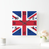 UK Royal Union Jack Flag Quadratische Wanduhr (Zuhause)