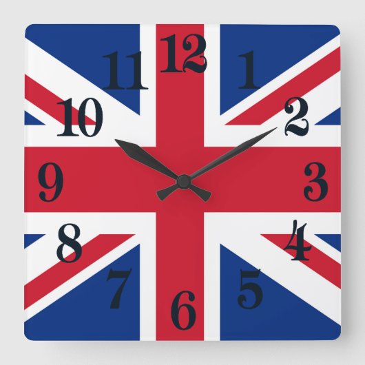 UK Royal Union Jack Flag Quadratische Wanduhr (Vorderseite)