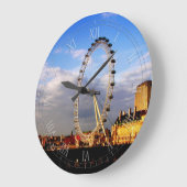UK Schöne LONDON EYE Landschaft Große Wanduhr (Winkel)