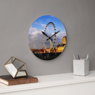 UK Schöne LONDON EYE Landschaft Große Wanduhr