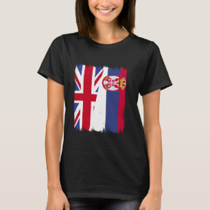UK Serbien Halbfahne Srbija Britische Serbische Ro T-Shirt