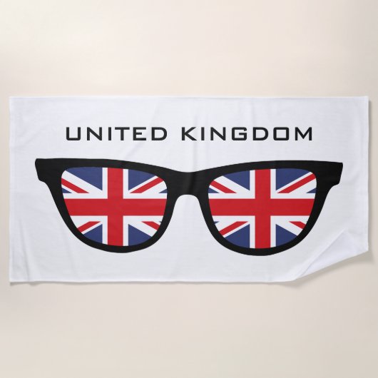 UK Shades Custom Text Beach Handtuch (Vorderseite)
