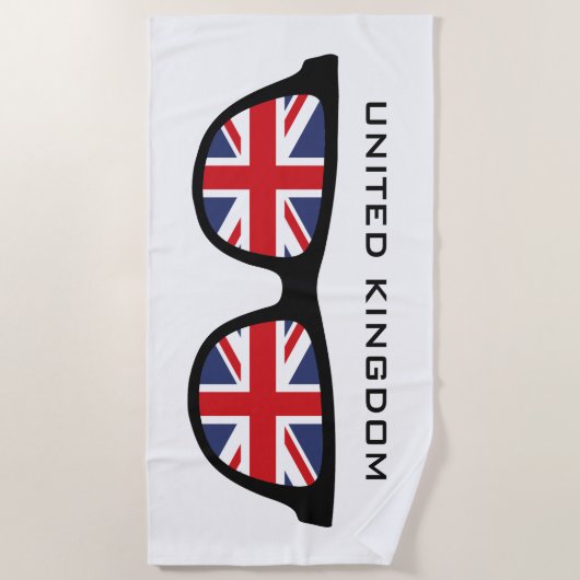 UK Shades Custom Text Beach Handtuch (Vorderseite)