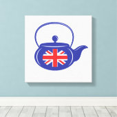 UK Teapot Wrapped Canvas Leinwanddruck (Insitu (Holzboden))