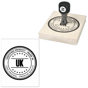 UK Text Manganese Blau Farbe Tinte Vertikalformat  Gummistempel
