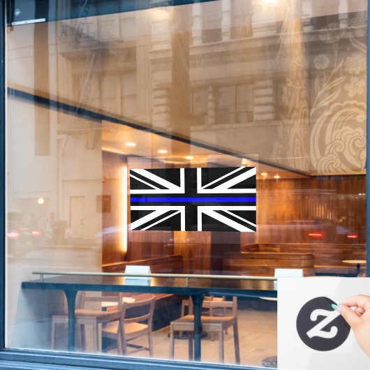 UK Thin Blue Line Flag Fensteraufkleber (Café-Fenster)