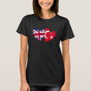 UK Türkei Herz Flagge Türkiye Britische Türkische T-Shirt