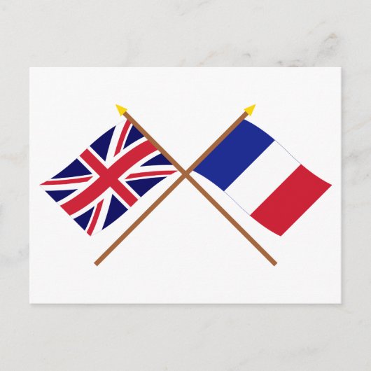 UK und Frankreich überquerten Flaggen Postkarte (Vorderseite)