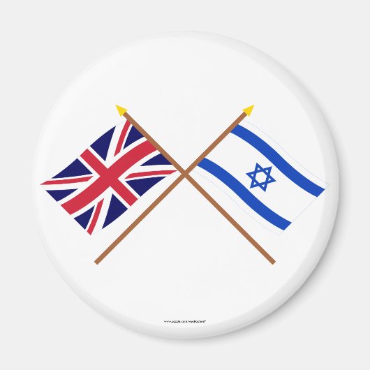 UK und Israel - Grenzflaggen Magnet (Vorne)