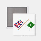 UK und Pakistan überquerten Flaggen Magnet (Vorderseite/Rückseite)
