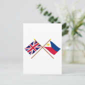 UK und Philippinen - Grenzflaggen Postkarte (Stehend Vorderseite)