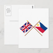 UK und Philippinen - Grenzflaggen Postkarte (Vorne/Hinten)