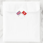 UK und Schweiz - Grenzflaggen Runder Aufkleber (Tasche)