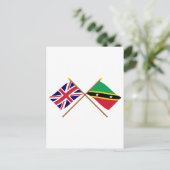 UK und St. Kitts & Nevis Crossed Flags Postkarte (Stehend Vorderseite)
