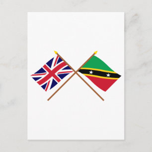 UK und St. Kitts & Nevis Crossed Flags Postkarte