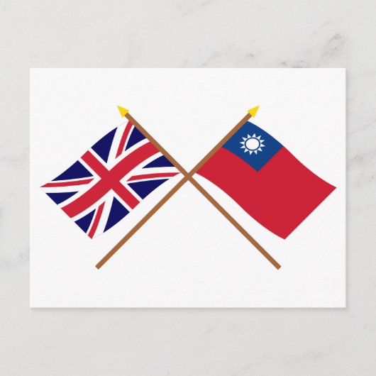 UK und Taiwan Grenzflaggen Postkarte (Vorderseite)