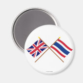UK und Thailand - Grenzflaggen Magnet (Vorderseite/Rückseite)