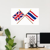 UK und Thailand - Grenzflaggen Poster (Heimbüro)
