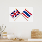 UK und Thailand - Grenzflaggen Poster (Küche)