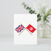 UK und Tunesien - Grenzflaggen Postkarte (Stehend Vorderseite)
