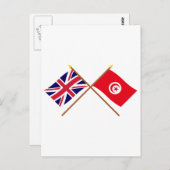 UK und Tunesien - Grenzflaggen Postkarte (Vorne/Hinten)