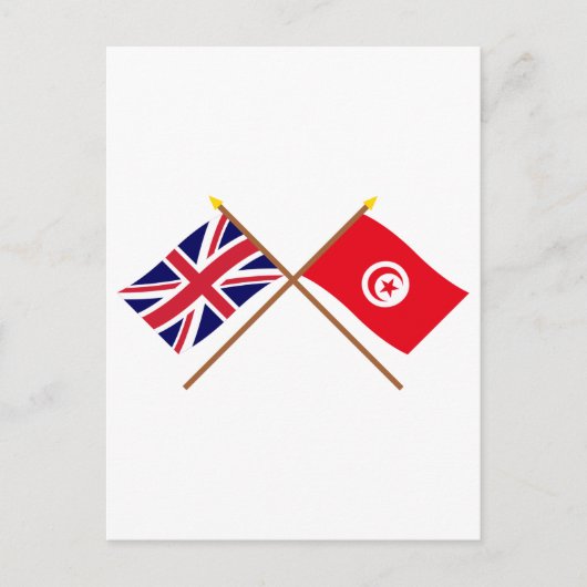 UK und Tunesien - Grenzflaggen Postkarte (Vorderseite)