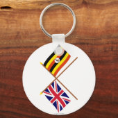 UK und Uganda überquerten Flaggen Schlüsselanhänger (Vorderseite)