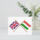 UK und Ungarn überquerten Flaggen Postkarte (Stehend Vorderseite)