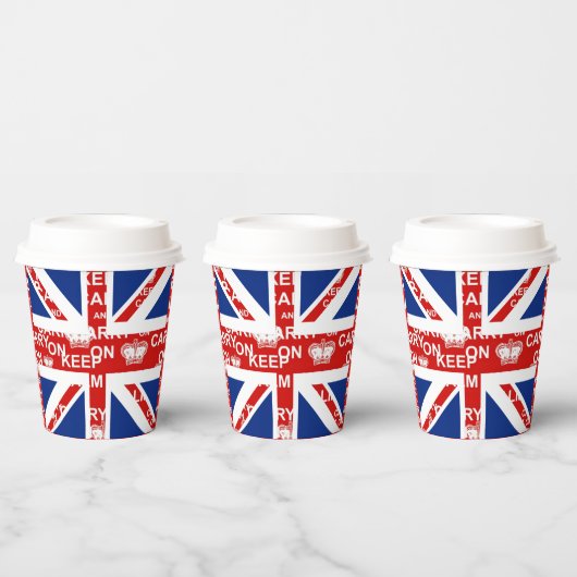 UK Union Jack Behalt Calm Pappbecher (Multi)