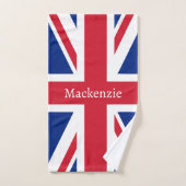 UK Union Jack britisch personalisiert Badhandtuch Set (Handtuch)