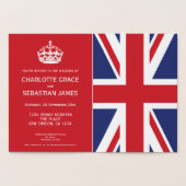 UK Union Jack British Wedding Themed Folienkarte (Innenseite)