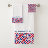 UK UNION JACK Custom Patriotic Badhandtuch Set (Insitu)
